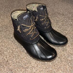 Sperry Black Quilted Waterproof Boots